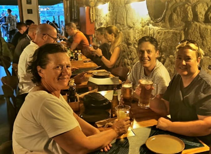 Elanie dining in Lisbon